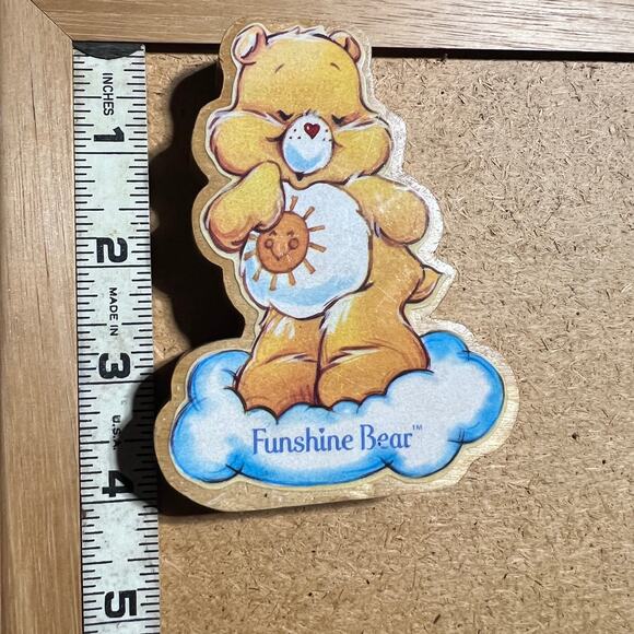 American greetings Funshine Care Bear wood figure cut out thick collectible toy - Picture 4 of 8